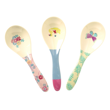 RICE Melamine Salad Spoon in 3 Assorted Go for the Fun Print