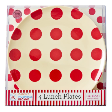 RICE 4 Melamine Lunch Plates in Acetate Box