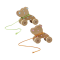 RICE Wooden Hippo Pull Along Toy in 2 Assorted Designs